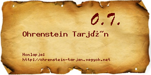 Ohrenstein Tarján névjegykártya